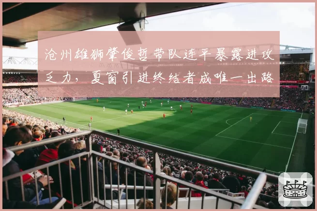 沧州雄狮肇俊哲带队连平暴露进攻乏力，夏窗引进终结者成唯一出路